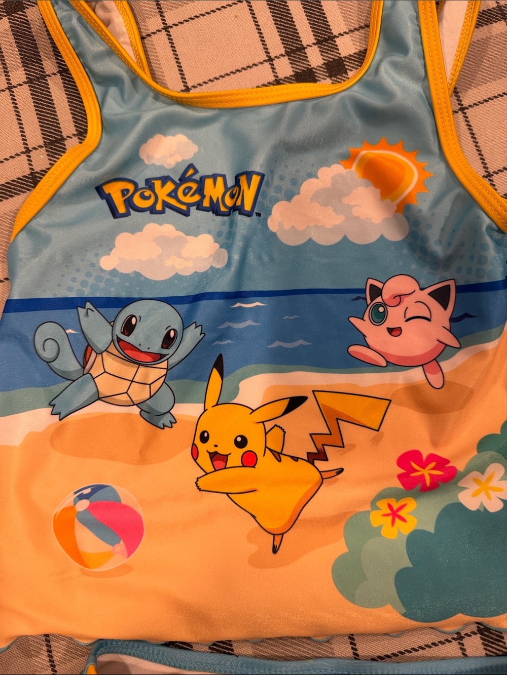Girls size 6 Pokémon Two-Piece Swim Set with Pikachu & Squirtle